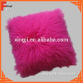 Fur Car Seat Cushion Dyed Pink Mongolian Fur